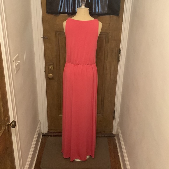 Like new! Cynthia Rowley Punch Pink maxi dress with pockets - size Large - Picture 6 of 8